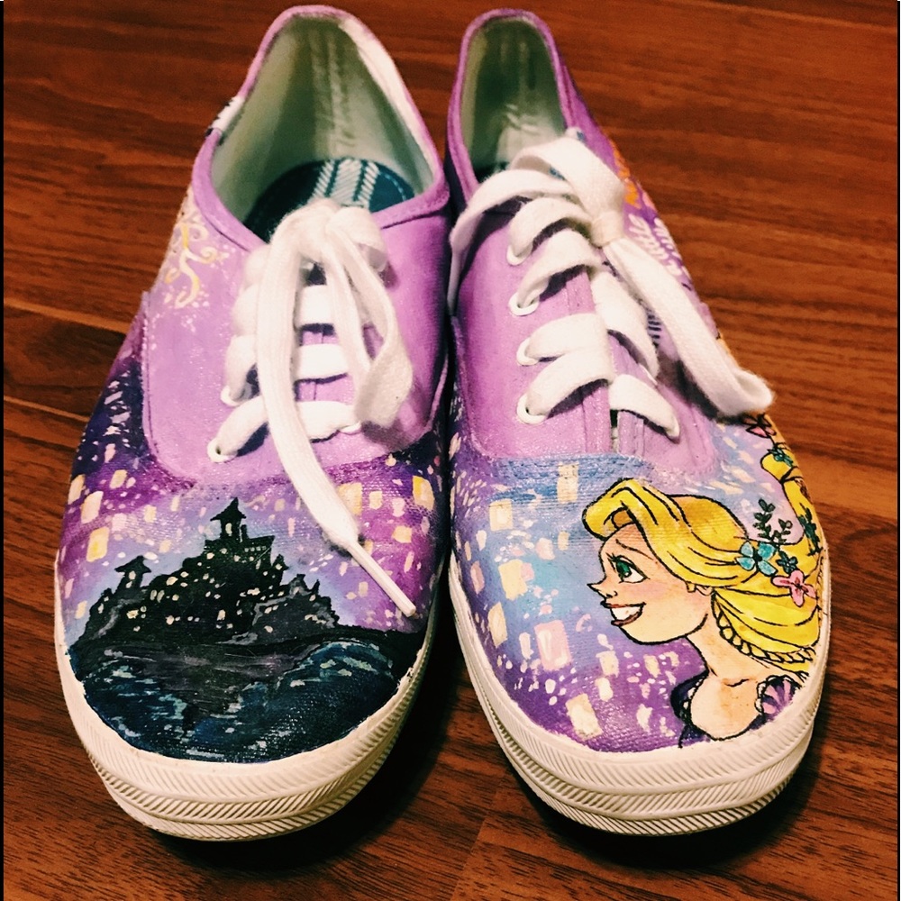 Custom Painted Disney Rapunzel Keds